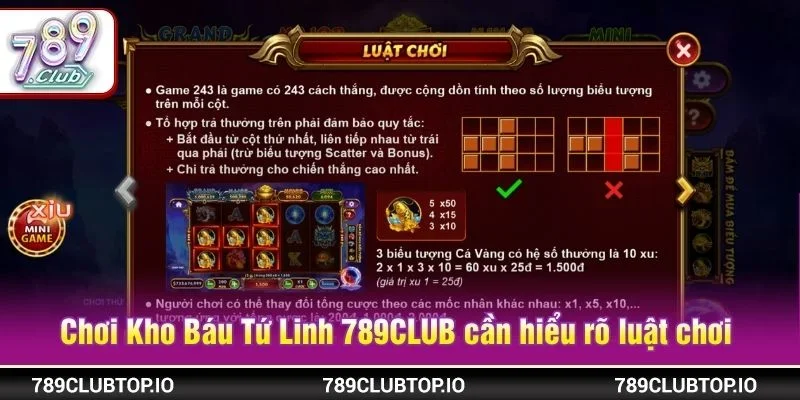 Tham gia chơi Kho Báu Tứ Linh 789CLUB cần hiểu rõ luật chơi 