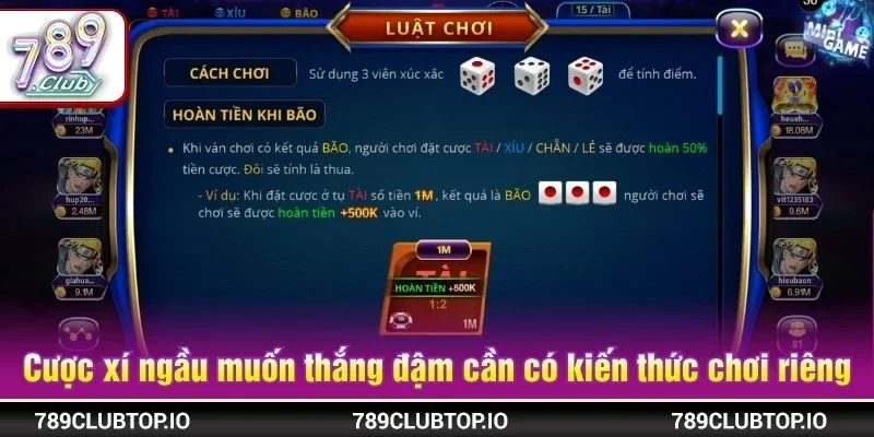 Cược xí ngầu muốn thắng đậm cần có kiến thức chơi riêng