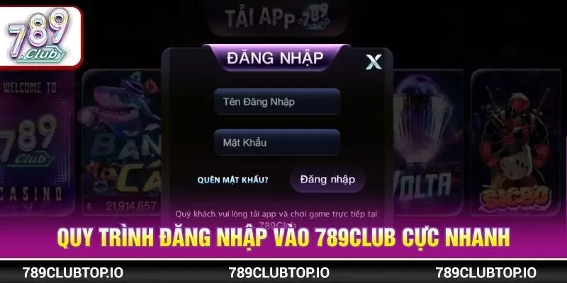 Quy trình đăng nhập vào 789CLUB cực nhanh