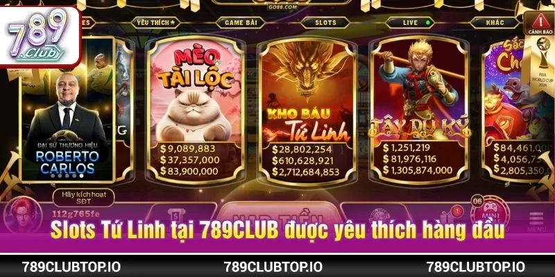 Slots Tứ Linh tại 789CLUB là game chơi được yêu thích hàng đầu